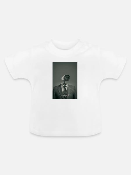 Monitored Minimal Surveillance Poster - Baby Bio-T-Shirt mit Rundhals - Weiß