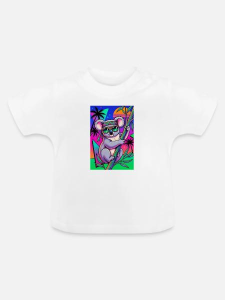 Koala - Baby Bio-T-Shirt mit Rundhals - Weiß