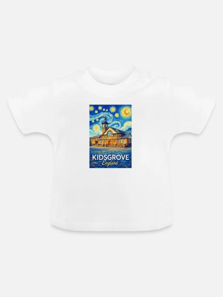 KIDSGROVE England Wirbelhimmel - Baby Bio-T-Shirt mit Rundhals - Weiß