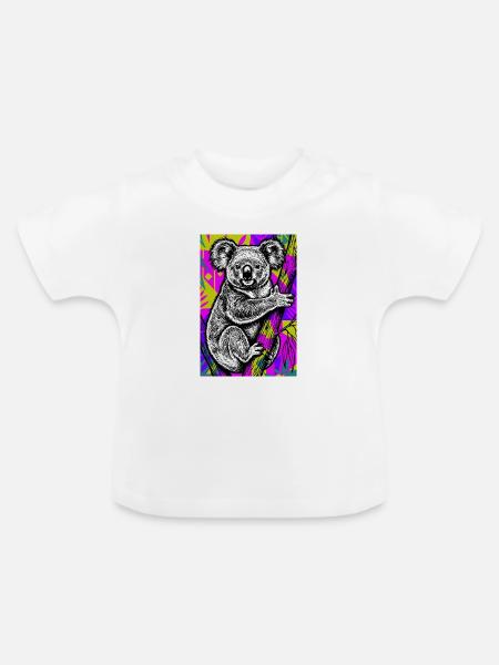 Koala - Baby Bio-T-Shirt mit Rundhals - Weiß