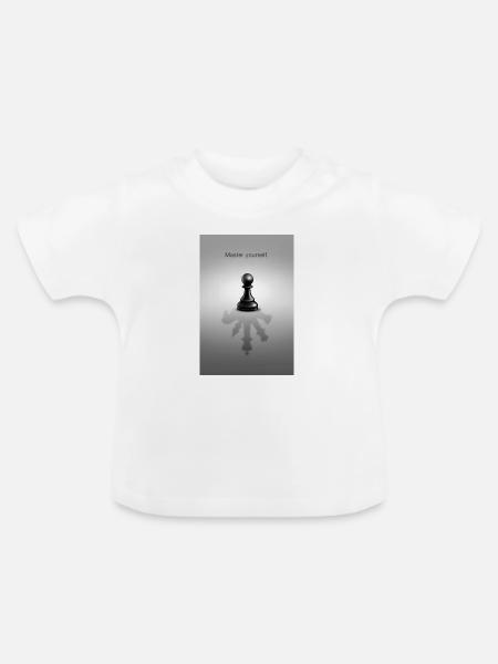 Master Yourself Minimal Mindset Design - Baby Bio-T-Shirt mit Rundhals - Weiß