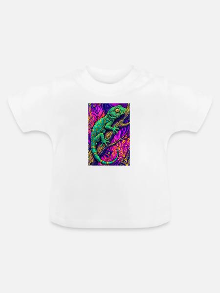 Gecko - Baby Bio-T-Shirt mit Rundhals - Weiß