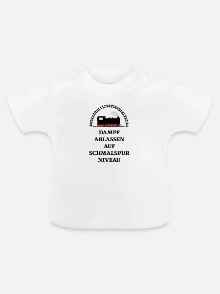 Dampf Ablassen Schmalspur - Baby Bio-T-Shirt mit Rundhals - Weiß