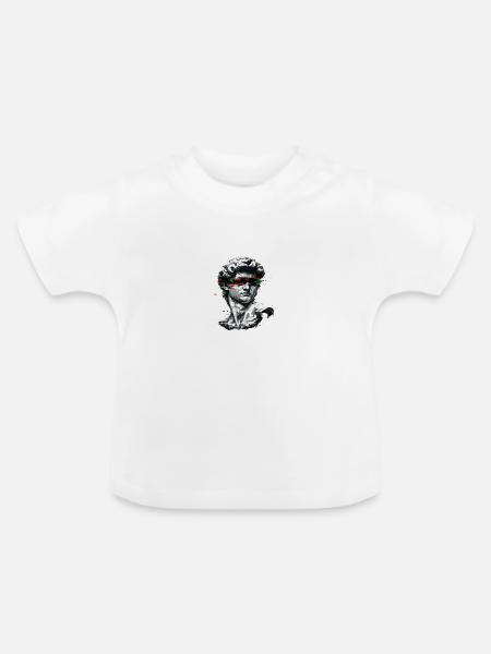 Bust Glitch Barock - Baby Bio-T-Shirt mit Rundhals - Weiß