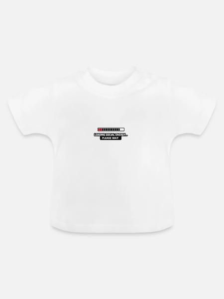 Soziale Energie wird geladen - Baby Bio-T-Shirt mit Rundhals - Weiß
