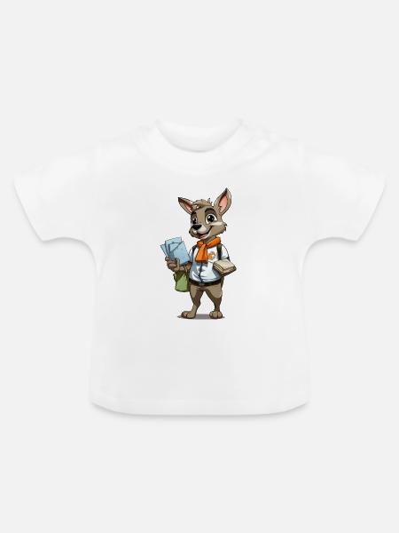 Kurierhase mit Briefen - Baby Bio-T-Shirt mit Rundhals - Weiß