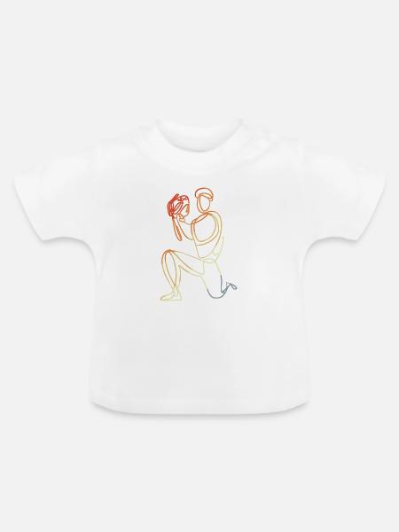 Baseball Keeper Zeichnung - Baby Bio-T-Shirt mit Rundhals - Weiß