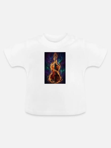 Inferno-Geige im Kosmos - Baby Bio-T-Shirt mit Rundhals - Weiß
