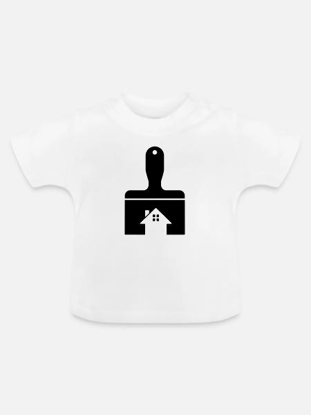 Maler Haus Renovierung Motiv - Baby Bio-T-Shirt mit Rundhals - Weiß