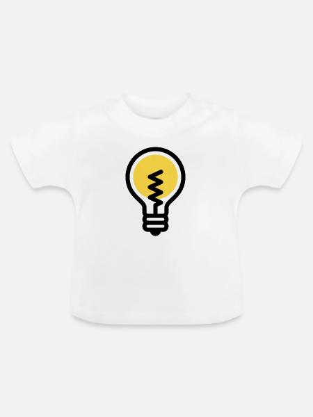Glühbirne, Idee, Innovation - Baby Bio-T-Shirt mit Rundhals - Weiß