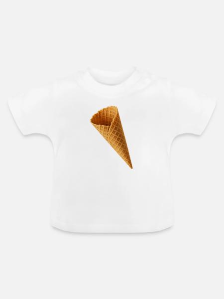 Knusprige Eiswaffel Illustration  - Baby Bio-T-Shirt mit Rundhals - Weiß