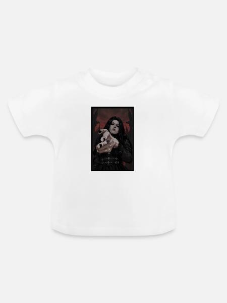 Gothic Pose: Verführerische Dunkelheit - Baby Bio-T-Shirt mit Rundhals - Weiß