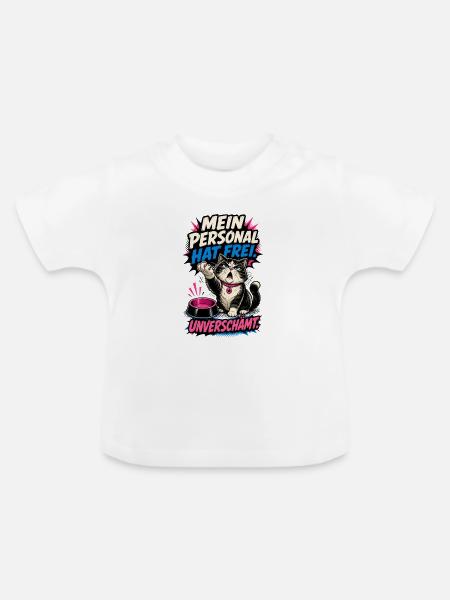 Mein Personal hat Fell - Baby Bio-T-Shirt mit Rundhals - Weiß