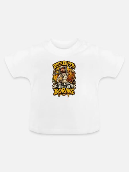 Beekeeper Hobbies - Baby Bio-T-Shirt mit Rundhals - Weiß