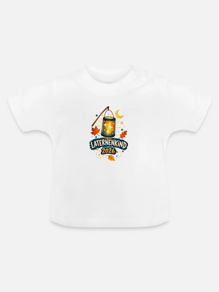 Laternenkind 2026 - Baby Bio-T-Shirt mit Rundhals - Weiß