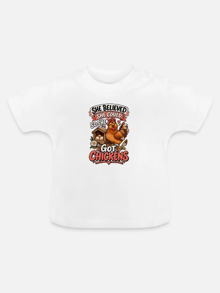 Chicken Owner Inspiration - Baby Bio-T-Shirt mit Rundhals - Weiß