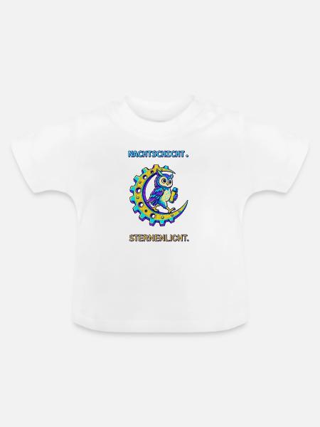 Nachtschicht Sternenlicht - Baby Bio-T-Shirt mit Rundhals - Weiß