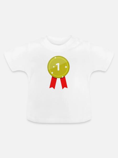 Medaille - Baby Bio-T-Shirt mit Rundhals - Weiß