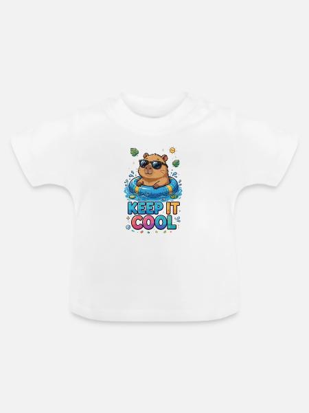 Bleib ruhig, Poolbär - Baby Bio-T-Shirt mit Rundhals - Weiß