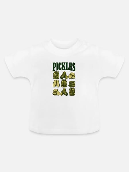 Gurkenraster - Baby Bio-T-Shirt mit Rundhals - Weiß