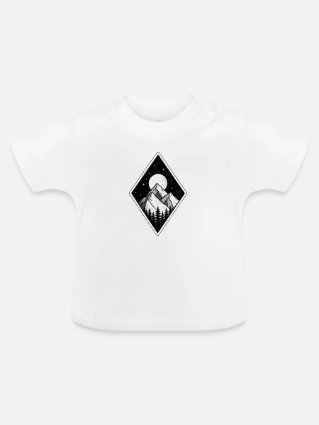 Berge Wandern  - Baby Bio-T-Shirt mit Rundhals - Weiß
