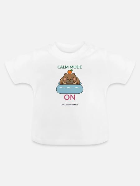 Calm Mode Capy Bath - Baby Bio-T-Shirt mit Rundhals - Weiß