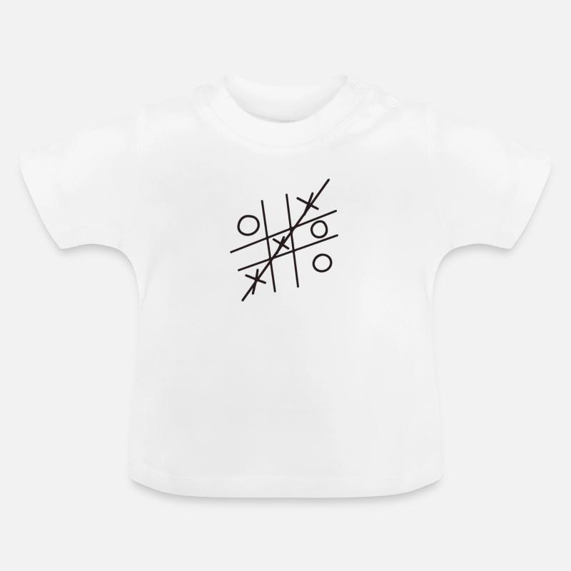 Tic Tac Toe - T-shirt bio col rond Bébé - blanc