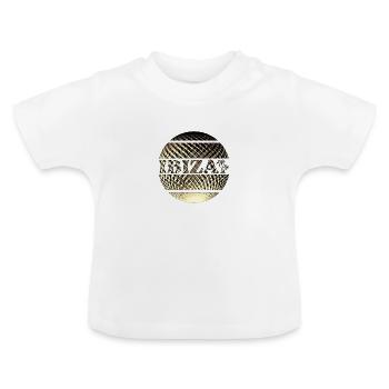 Ibiza Logo in Gold - Baby Bio-T-Shirt mit Rundhals - Weiß - Vorne