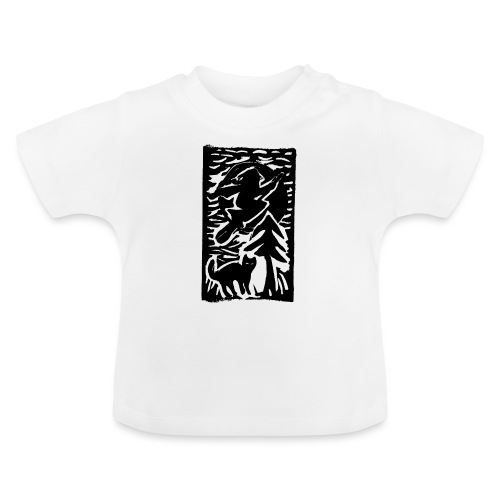 Hexe mit Katze - Baby Bio-T-Shirt mit Rundhals