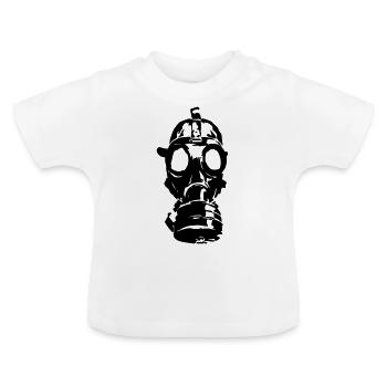 gas maske - Baby Bio-T-Shirt mit Rundhals - Weiß - Vorne