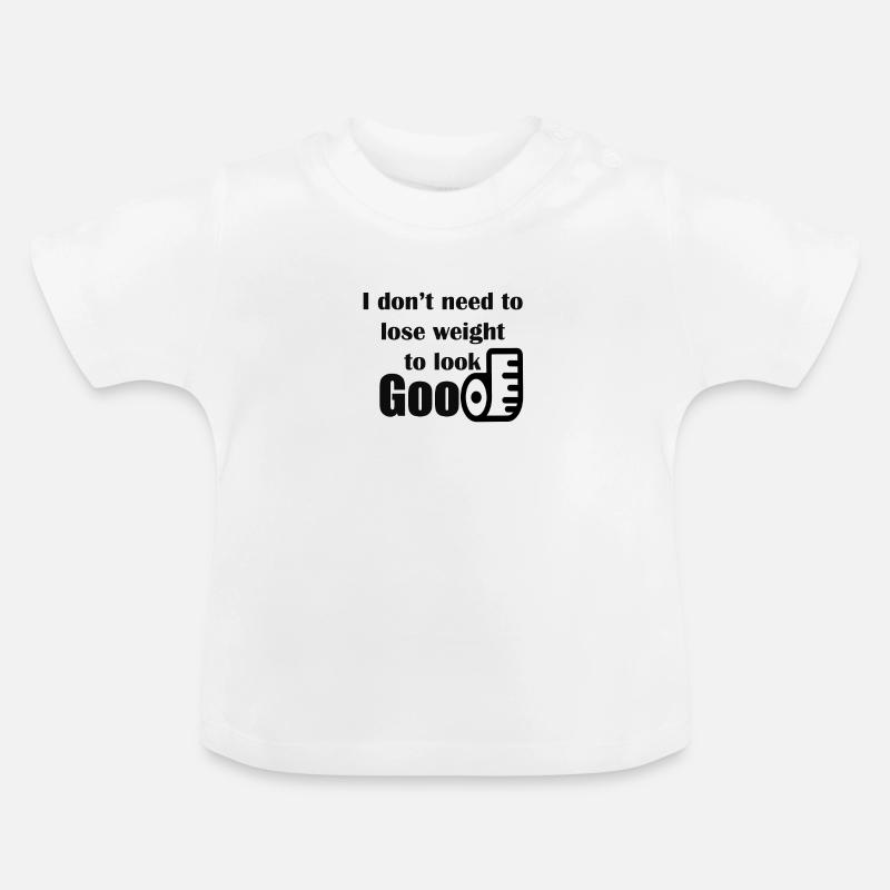 Nicht Abnehmen - Baby Bio-T-Shirt mit Rundhals - Weiß