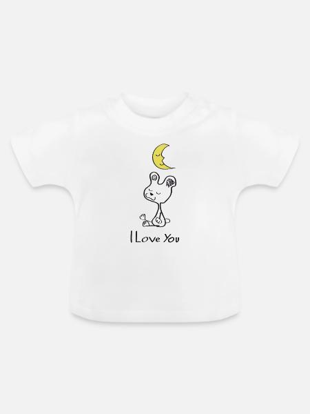 Ich wache über dich - Baby Bio-T-Shirt mit Rundhals - Weiß