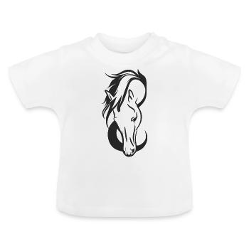 Schöner Pferdekopf - Baby Bio-T-Shirt mit Rundhals - Weiß - Vorne