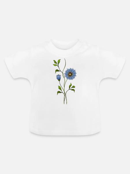 Bunte blume - Baby Bio-T-Shirt mit Rundhals - Weiß