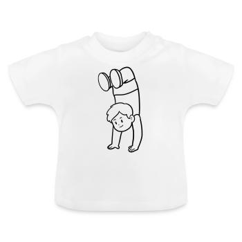Handstand - Baby Bio-T-Shirt mit Rundhals - Weiß - Vorne
