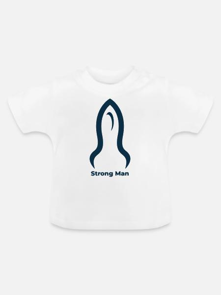 Man hard - Baby Bio-T-Shirt mit Rundhals - Weiß