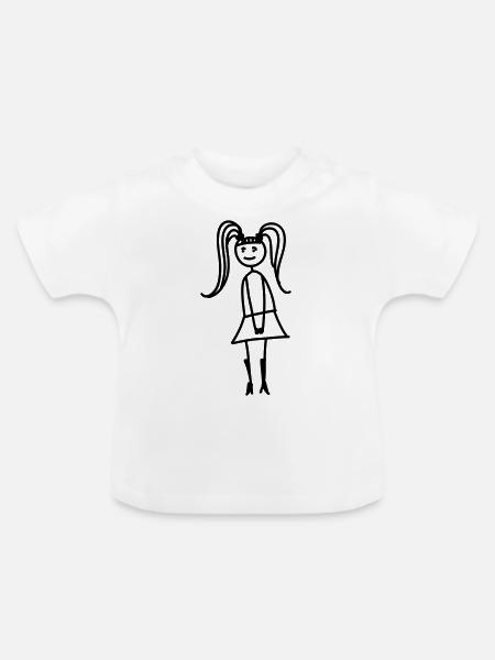 gothic girl - Baby Bio-T-Shirt mit Rundhals - Weiß