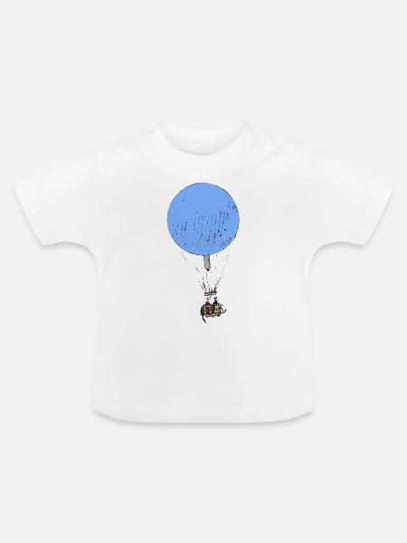Heißluftballon - Baby Bio-T-Shirt mit Rundhals - Weiß