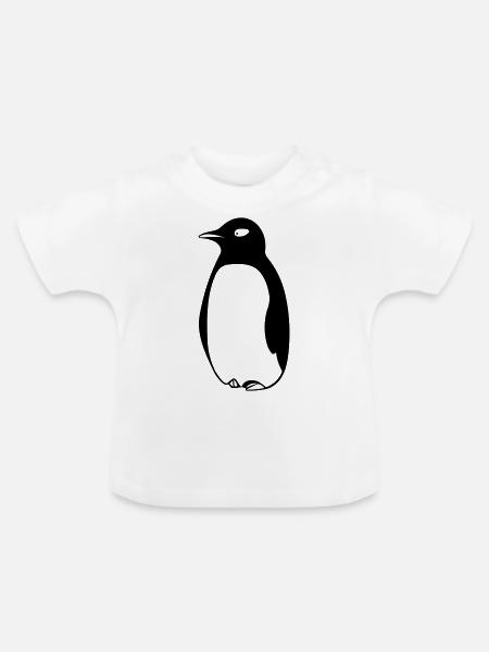 Pinguin - Baby Bio-T-Shirt mit Rundhals - Weiß