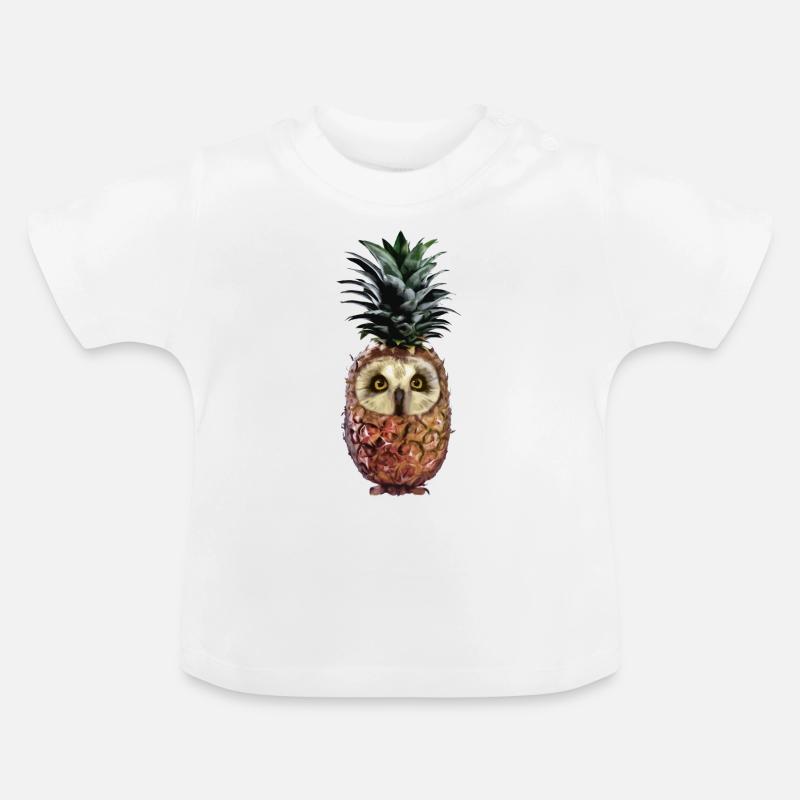 Chouette ananas - T-shirt bio col rond Bébé - blanc