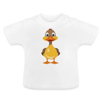 Caneton - T-shirt bio col rond Bébé - blanc - Devant