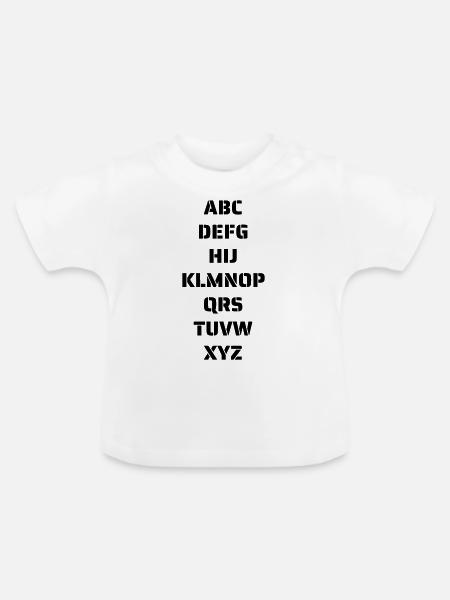 Das Alphabet - Baby Bio-T-Shirt mit Rundhals - Weiß