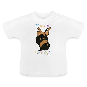 Just overstimmed - Baby Organic T-Shirt with Round Neck - white - Front