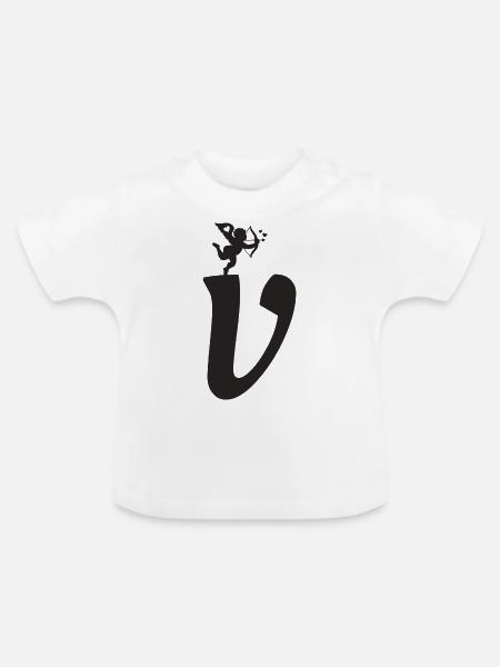 V - Baby Bio-T-Shirt mit Rundhals - Weiß
