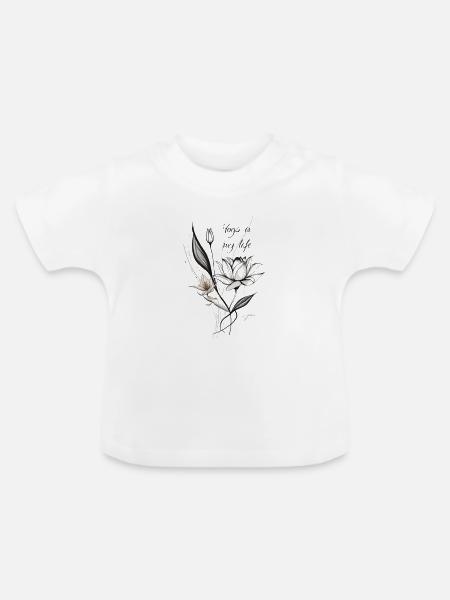Lotusblüten yoga - Baby Bio-T-Shirt mit Rundhals - Weiß