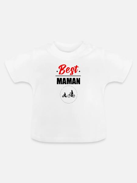 Beste Mama - Baby Bio-T-Shirt mit Rundhals - Weiß