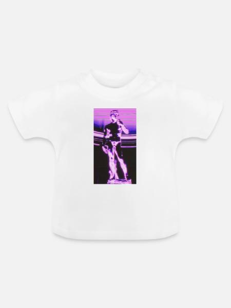 Glitch Futuristische Statue - Baby Bio-T-Shirt mit Rundhals - Weiß