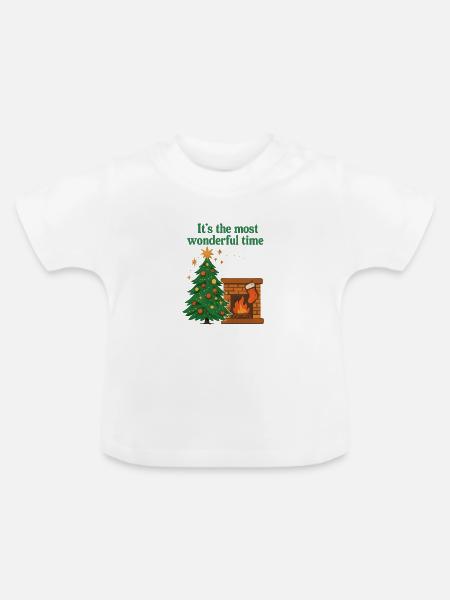 Weihnachtsbaum Christmas tree - wunderful time - Baby Bio-T-Shirt mit Rundhals - Weiß