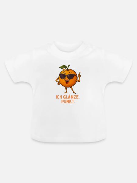 Glänzende Orange mit Stil - Baby Bio-T-Shirt mit Rundhals - Weiß
