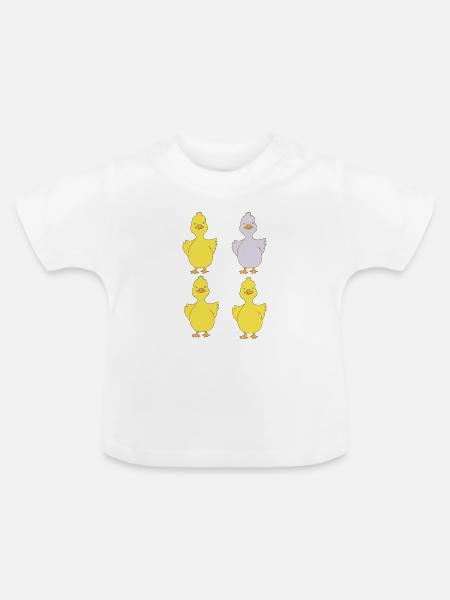 Vier Enten eine lila - Baby Bio-T-Shirt mit Rundhals - Weiß